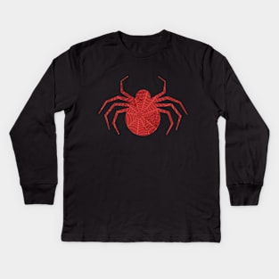 Large red spider with web Kids Long Sleeve T-Shirt